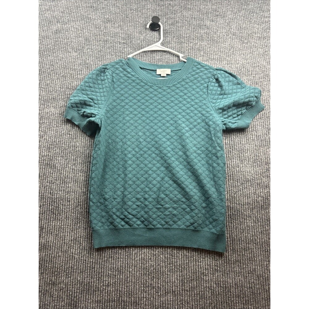 Loft Women’s Size Large Green Short Sleeve Sweater Top